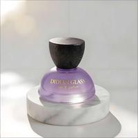 Flacon de parfum personnalisé avec logo imprimé, estampage à chaud doré, col cranté de luxe, pulvérisateur coloré personnalisé avec bouchon en bois