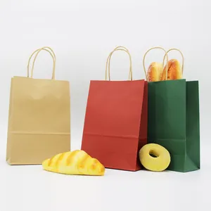 Custom full colour takeaway kraft pepar bags packaging gift brand paper bag supplier bolsa para dulces