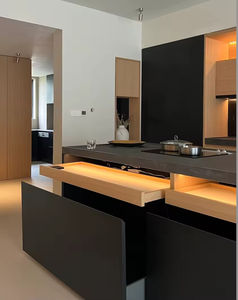 Gabinetes de Cocina Modernos de Lujo Personalizados con Isla, Detalles LED, Muebles de Madera Sólida, Espacio de Cocina Premium para el Hogar - Product Image 4