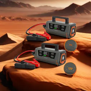 12V 용 휴대용 자동차 점프 스타터 USB 빠른 충전 및 손전등이 포함 된 자동차 배터리 점프 박스 파워 팩