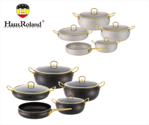 Juego de Ollas de Cocina de Hierro Fundido de 7 Piezas, Juego de Utensilios de Cocina Antiadherentes de Aluminio Fundido - Product Image 3