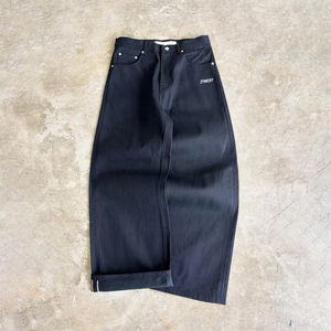 Jean en coton épais 14 oz pour homme, pantalon en denim brut à lisière, design personnalisé, coupe oversize, style baggy empilé, fabricant - Product Image 1