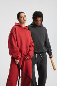 Sweat à capuche épais de haute qualité 430 g/m² doublé polaire, personnalisé avec broderie en relief, style streetwear - Product Image 2