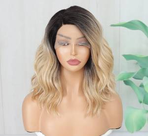 Nouveauté Perruques Lace Front synthétiques de haute qualité, couleur <span class=keywords><strong>Jazz</strong></span> ondulée naturelle, vente en gros de dentelle transparente bon marché - Product Image 6