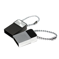 Mini clé USB en métal avec chaîne à perles, porte-clés, clé USB 2.0, logo personnalisé gravé au laser, clé USB portable