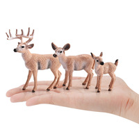 Ensemble de figurines de cerfs de Noël en simulation très vendu - Modèle de cerf de Noël, renne, cerf à queue blanche, jouet décoratif