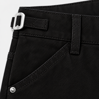 Pantalon en jean noir à jambes larges pour homme, personnalisé, avec ajusteurs latéraux à crochet G