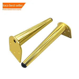 Toco Solid Brushed Brass Furniture Couch Legs Modern Wholesale Square Inclined Golden Outdoor Furniture Chair Leg Extensions