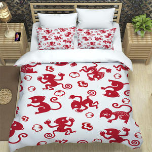 Kunden spezifisch bedruckte 90g/m² Bettwäsche-<span class=keywords><strong>Sets</strong></span> Quilt-Bett bezüge Kissen bezüge Bettwäsche 4-teiliges Set - Product Image 1