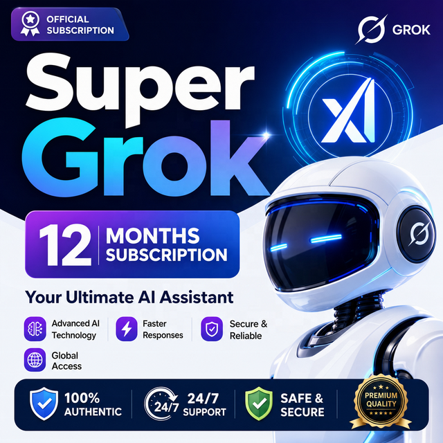 Official Super Grok 1 Year Subscription Private Account (No Shared) AI Chat Image Video Generation Global Use