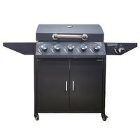 Barbecue au gaz propane en métal de qualité supérieure pour l'extérieur, 60000 BTU, 5+1 brûleurs, avec table latérale et armoire, idéal pour la cuisine en plein air