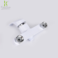 Robinet de douche en céramique blanche avec valve en plastique pour salle de bain, robinet de lavabo à eau mixte, robinet de douche chinois