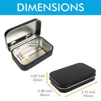 Boîte en métal rectangulaire petite et vide, argentée, avec charnière, recyclable, pour usage artisanal - Vente en gros