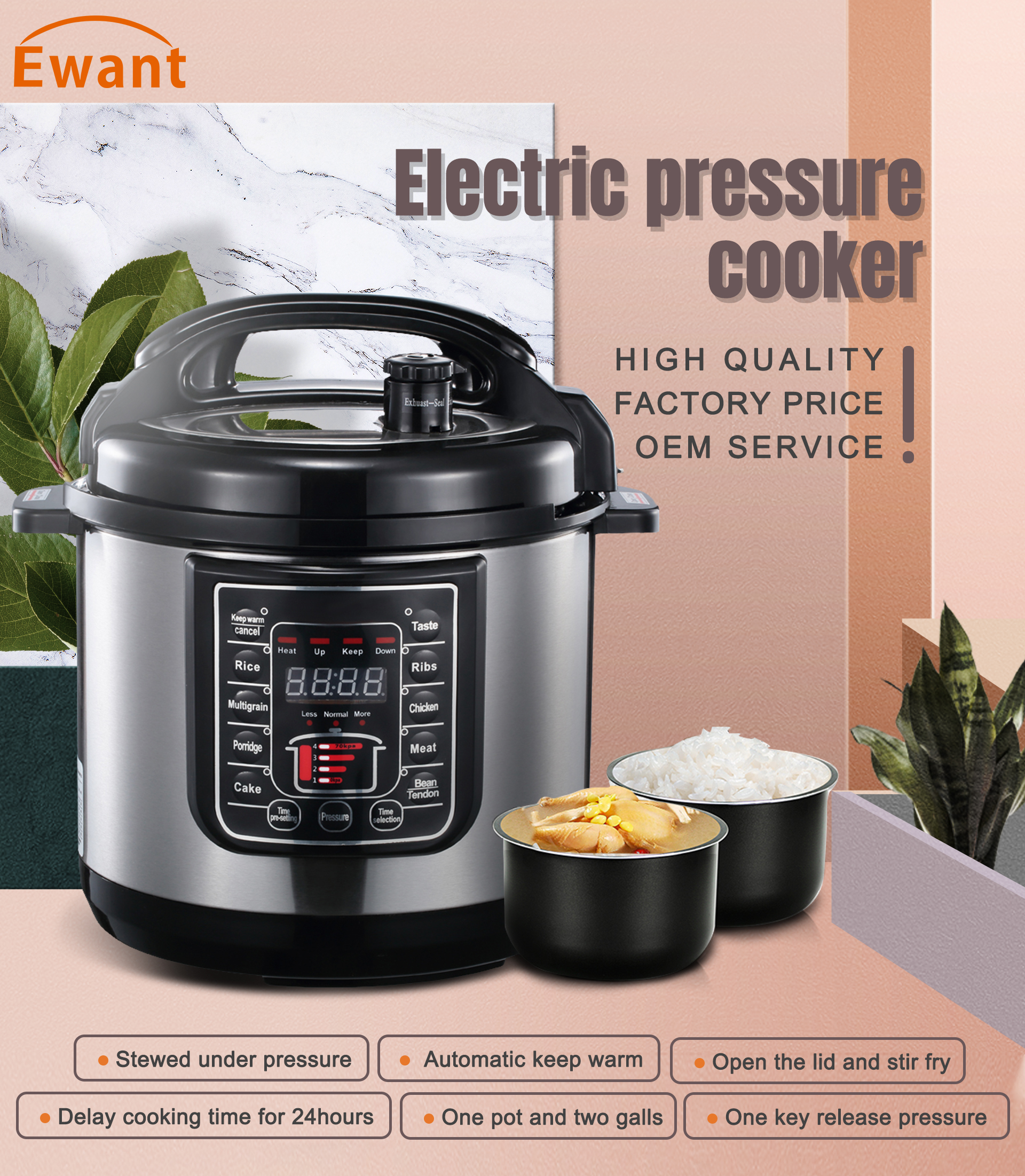 Autocuiseur 5 Litres En Aluminium Avec Panier Vapeur - Cocotte Minute Pour Viande, Légumes, Volaille - 9