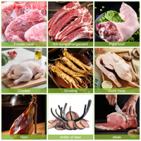 Scie à os électrique commerciale multifonctionnelle semi-automatique en acier inoxydable avec moteur 650W pour viande congelée (poulet, chèvre, bœuf)