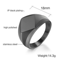 Großhandel 18k Vergoldeter Minimalistischer Quadratischer Ring aus Edelstahl, Siegelring mit Graviertem Logo/Namen für Verlobungsfeiern
