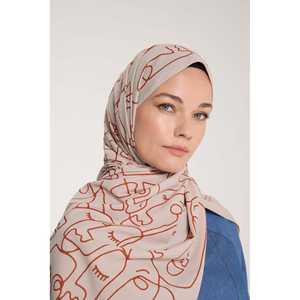 Pure Tone Terracotta Stone Pattern <b>Scarf</b>-Part of a <b>Hat</b> & <b>Glove</b> <b>Set</b> - Product Image 3
