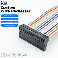 موصل IDC أحادي الصف مخصص بخطوة 2.54 مم، موصل نحاسي 24 AWG معزول بالـ PVC، كابل تمديد مسطح قوس قزح للسيرفو