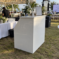 Comptoir de bar rectangulaire blanc brillant pour événements extérieurs, banquets d'hôtel, réceptions, buffets et traiteurs