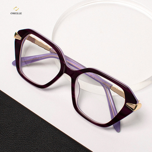 Tùy Chỉnh In Logo Phong Cách Cổ Điển Ánh Sáng Màu Xanh Kính Hơn Lớn Quang Học Độc Đáo Kính Khung - Product Image 1