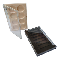 Boîte d'emballage cosmétique transparente en plastique, très vendue, avec couvercle pour fard à joues et palette de fards à paupières