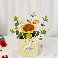 Nouveau tricoté tournesol Rose oeillet fini tricoté sac à main Bouquet saint valentin anniversaire Graduation cadeau