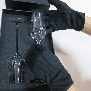 Gants noirs en <span class=keywords><strong>coton</strong></span>/polyester antidérapants pour femmes et hommes, avec <span class=keywords><strong>mini</strong></span>-points de préhension, pour défilés - Product Image 1