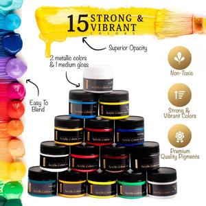 Chevalet français peinture acrylique ensemble Kit de démarrage d'artiste de luxe avec champ en bois Studio croquis boîte chevalet - Product Image 2