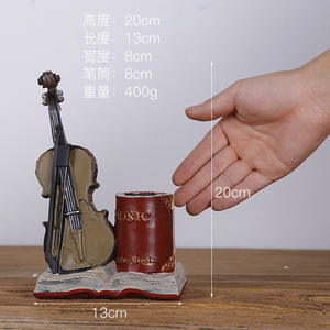 Nórdico retro estudiante creativo resina artesanía regalo decoración saxofón violín almacenamiento portalápices - Product Image 6