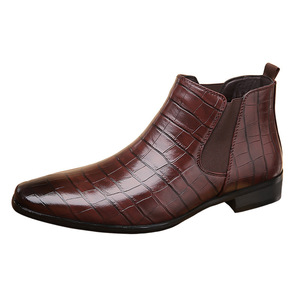 Botas Chelsea para Hombre con Punta Cuadrada, Zapatos de Moda que Combinan con Todo, Botas de Mezclilla hasta el Tobillo para Hombre, Botas Cortas de Mezclilla Estilo Retro Martin - Product Image 4