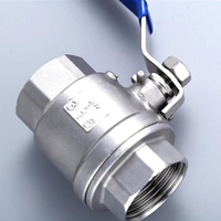 Vanne à boisseau sphérique de 1 pouce, robuste, en acier inoxydable 304, à passage complet, forgée, NPT 1000 WOG