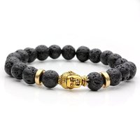 Bracelet Tête de Bouddha XM, très populaire, en turquoise blanche et œil de tigre, or avec fil élastique transparent, bijou de mode