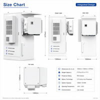 Armoire de stockage de batteries commerciales professionnelles 241 kWh 125 kW ESS LiFePO4 avec système de refroidissement par air extérieur et protection incendie – Nouveau