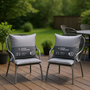 Cojines para Sillas de Exterior Ikotcak, 26x26 Pulgadas, en Tela Oxford Gris, Resistentes al Agua, Extraíbles y Lavables, Cojines Cuadrados - Product Image 2