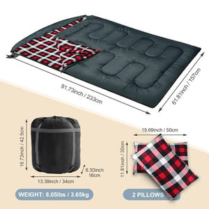 E-RIKE extérieur temps <span class=keywords><strong>froid</strong></span> Couples famille Extra Large <span class=keywords><strong>sac</strong></span> <span class=keywords><strong>de</strong></span> <span class=keywords><strong>couchage</strong></span> Camping <span class=keywords><strong>Double</strong></span> <span class=keywords><strong>sac</strong></span> <span class=keywords><strong>de</strong></span> <span class=keywords><strong>couchage</strong></span> avec oreillers - Product Image 2