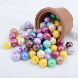 Neuankömmlinge Zähne Spielzeug Lebensmittel qualität Silikon Lose Perlen Armband Kaubare runde Silikon perlen