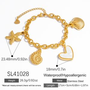 Female-Niche Stainless Steel Bracelet with Single 18K Gold Pendant Non-Fading Trendy Style <b>Bangles</b> for Anniversaries - Product Image 6