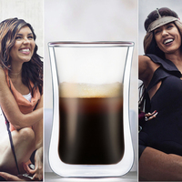 Tasse à café, latte, cappuccino ou thé en verre à double paroi minimaliste de 8,5 oz pour la rentrée scolaire