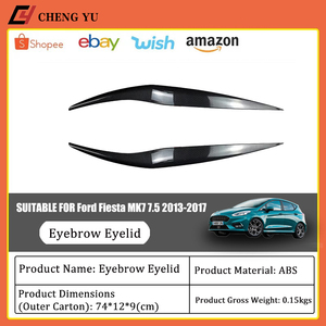ABS Hochglanz-Schwarz Modisches Design Auto-Augenbrauen-Set für Ford Fiesta Mk7.5 2013-2017 - Product Image 2