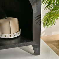Meuble de rangement multifonctionnel en bois massif noir, durable, facile à assembler, style moderne farmhouse, pour la maison, le bar, l'entrée, le salon