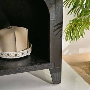 Mueble de Almacenamiento Multifuncional de Madera Maciza Negra, Fácil de Ensamblar, Estilo Moderno Rústico y Elegante para Sala de Estar u Hotel - Product Image 5