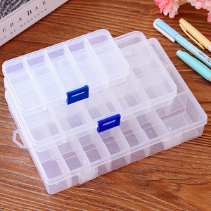 Transparent Multi Compartment Storage Box 10 15 24 Grids Jewelry Organizer Desktop Parts Container With Lid - Product Image 1