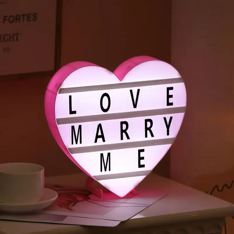 Cinematic Lightbox Letter Card Box Bridal Shower Party Wedding Decor Led Table Lamps Marquee Heart Light Valentine Gift
