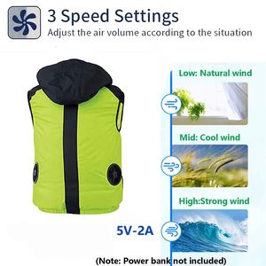 Hombres y mujeres usan ropa de construcción de fábrica al aire libre Aire Acondicionado chaleco de refrigeración con ventilador - Product Image 4