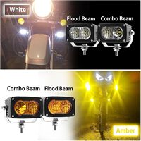 Phare de travail LED super lumineux pour tout-terrain, 3 pouces, 20W, double faisceau ambre/blanc, pour pare-chocs de camion