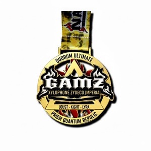 China Custom Sports <strong>Cheap</strong> Brazilian Round Gold Embossed Sport Ribbons Award Jiu Jitsu <strong>Medal</strong> - Product Image 1