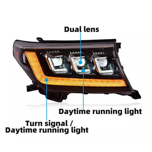Faros Delanteros LED de Alto Rendimiento con 3 Lentes para <span class=keywords><strong>Toyota</strong></span> Land Cruiser LC200 FJ200, Faros Delanteros 2012-2015, Plug and Play, LC200 - Product Image 6