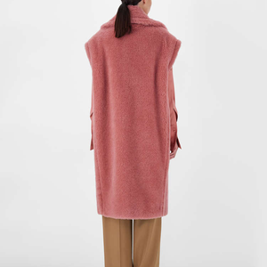 Abrigo largo de piel de oso de peluche para <span class=keywords><strong>mujer</strong></span>, sin mangas, con cuello vuelto, Color sólido, ropa de calle, 2021 - Product Image 4