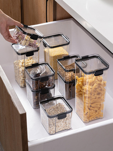 Transparent Airtight Plastic Food Storage Container Square <b>Bin</b> with <b>Lid</b> for Kitchen Pantry Grains Coffee Rice - Product Image 6