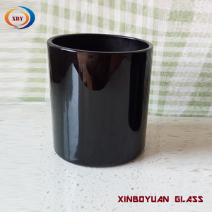 Respetuoso del medio ambiente rociado de vidrio negro vela Copa tapa de madera - Product Image 2